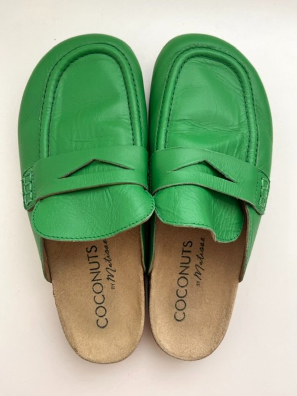 Coconuts by Matisse Green Leather Loafter Mules | Size 8 - Picture 3 of 8